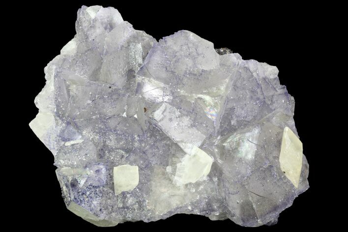 Cubic Fluorite And Calcite Crystals on Matrix - Elmwood Mine #89964